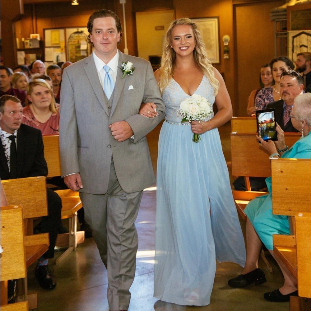 David’s Bridal- size 10 (ice blue)